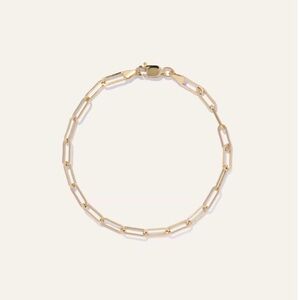 NWOT ITALY 14K GOLS SOLID PAPER CLIPS CHAIN BRACELET , size 71/2 inches.